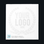 Bloc De Notas Su logotipo de empresa con un fondo de fondo poco<br><div class="desc">Un bloc de notas de personalizado que incluye el logotipo de su empresa se desvaneció en el fondo junto con un nombre y un título de trabajo hacia abajo.</div>