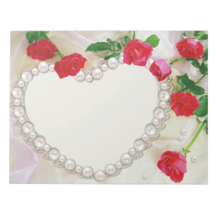Bloc De Notas Suavizar Rosas y corazón Boda amor floral