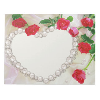 Bloc De Notas Suavizar Rosas y corazón Boda amor floral