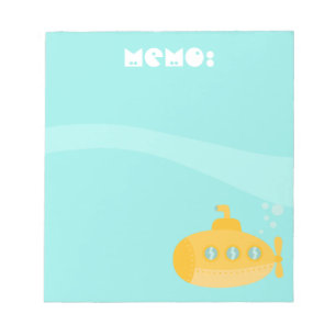 Bloc De Notas Submarino Amarillo Lindo bajo el mar, Para Niños