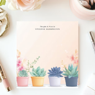 Bloc De Notas Suculentas De Pastel Cactus Plantas Nombre Persona