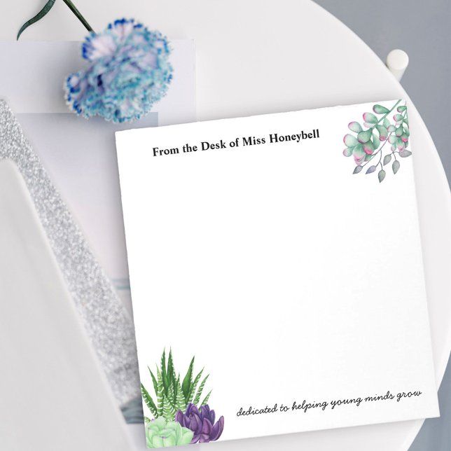 Bloc De Notas Suculentos acuarelas de la oficina del profesor (Subido por el creador)