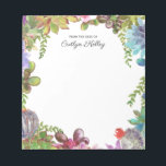 Bloc De Notas Suculentos pintados desde el escritorio de, person<br><div class="desc">Este bonito bloc de notas presenta suculentos acuarelas en tonos verdes,  morados y rosados,  así como su personalización. Utilice el formulario de plantilla para agregar el texto.</div>