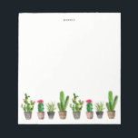 Bloc De Notas Suculentos y Personalizados de Cactus con manchas<br><div class="desc">Un cuaderno colorido y caprichoso con colgaduras y cactus. Será un acento femenino perfecto para tu oficina.</div>