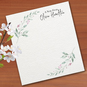Bloc De Notas Sucursal floral de bonito "A Note From" Notepad
