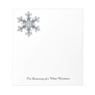Bloc De Notas Sueño con un Navidad blanco - Flake de nieve