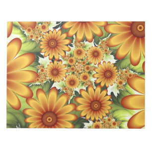Bloc De Notas Sueño floral, arte fractal de flores abstractas mo