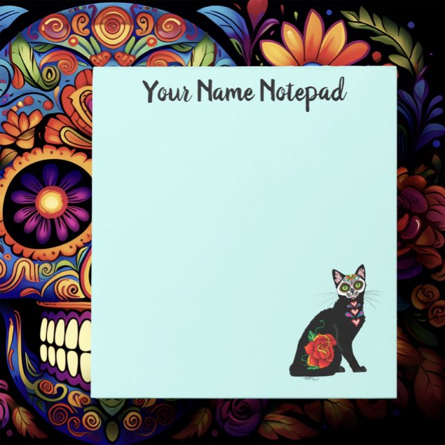 Bloc De Notas Sugar Skull Black Cat (Subido por el creador)