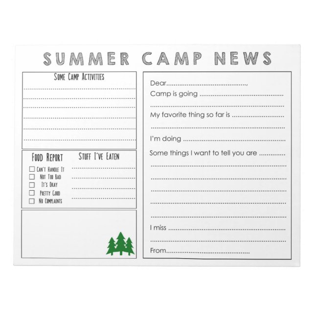 Bloc De Notas Summer Camp News (Frente)