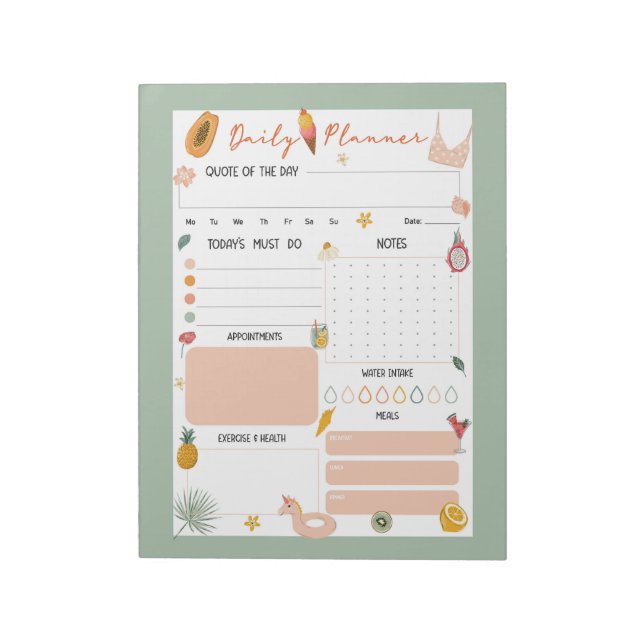 Bloc De Notas Summer Daily Planner Notepad  (Lado Izquierdo)
