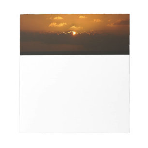 Bloc De Notas Sun Behind Clouds I Naranja Sunset Photo