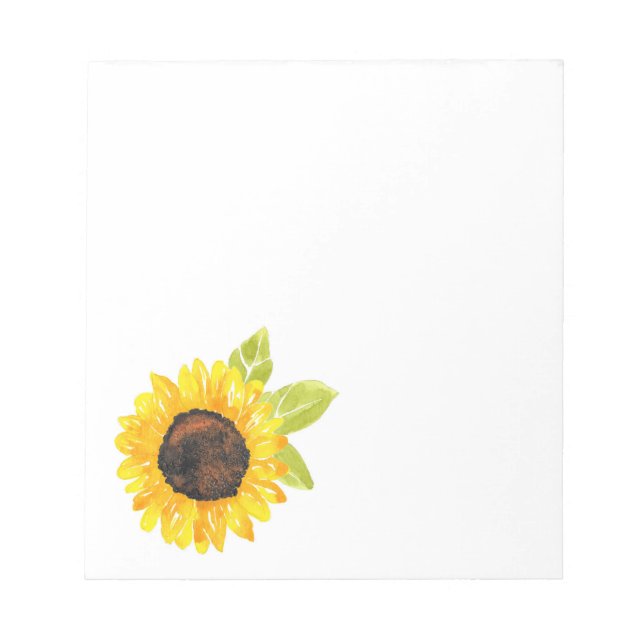 Bloc De Notas Sunflower acuarela pintada a mano (Frente)