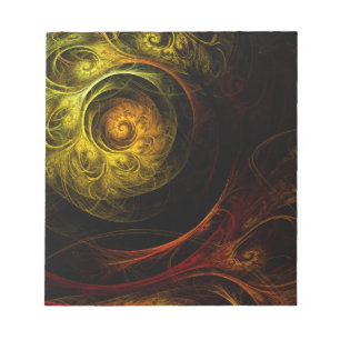 Bloc De Notas Sunrise Floral Red Abstract Art Notepad