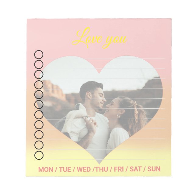 Bloc De Notas Sunrise To DO list Heart Photo (Frente)