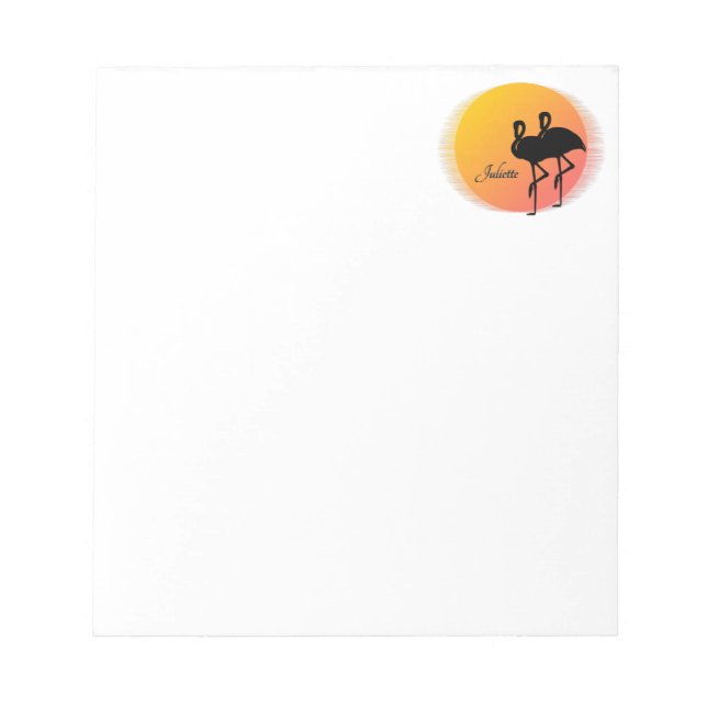 Bloc De Notas Sunset Flamingos Personal con Nombre (Frente)