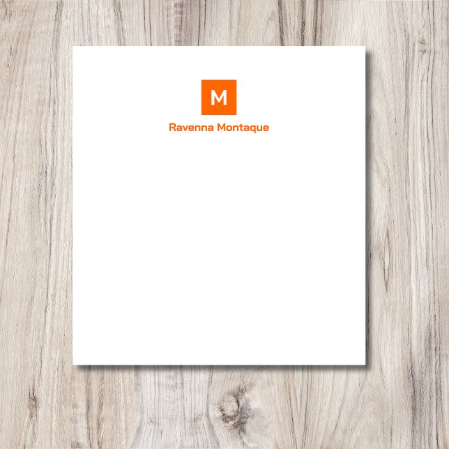 Bloc De Notas Sunset Orange Modern Chic Trendy Monogram Name  (Subido por el creador)