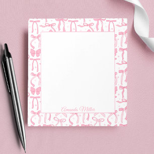 Bloc De Notas Super Lindo Nombre Personalizado con Lazo Coquette