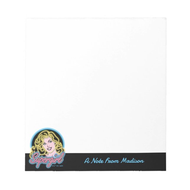 Bloc De Notas Supergirl Retro Neon Lights Graphic (Frente)