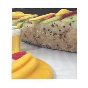 Bloc De Notas Sushi Roll Sushi Arroz Mango Comida Japonesa Asiát