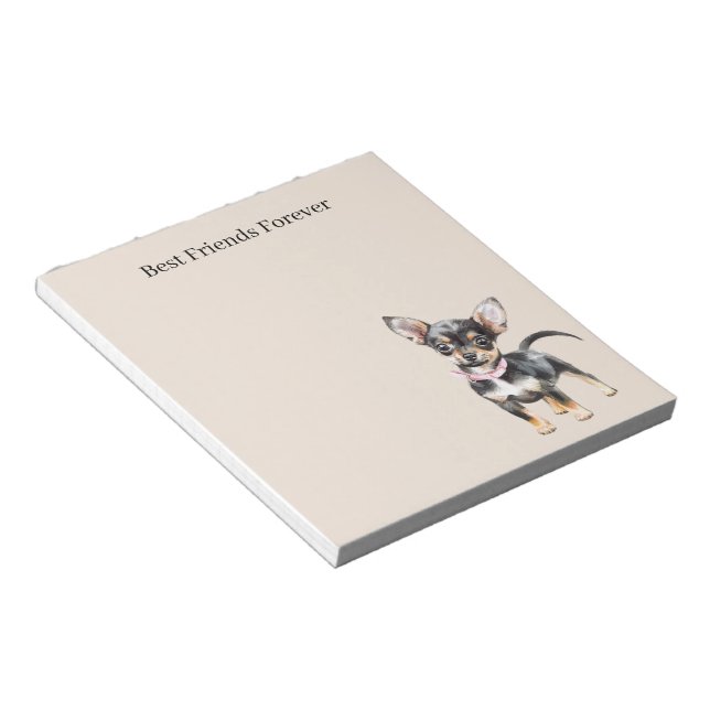 Bloc De Notas Sweet Cute Brown Cream Chihuahua Dog Best Friends (Lado Derecho)