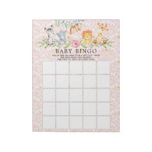 Bloc De Notas Sweet Safari Animales Chicas Juego de Bingo Baby S