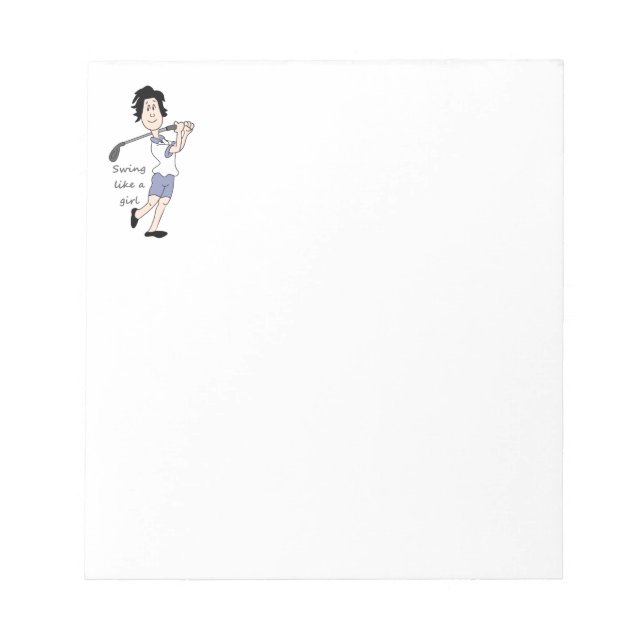 Bloc De Notas Swing como un Chica  Fun Golf Quote & Personalizad (Frente)
