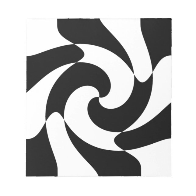 Bloc De Notas Swirls Blanco Y Negro (Frente)