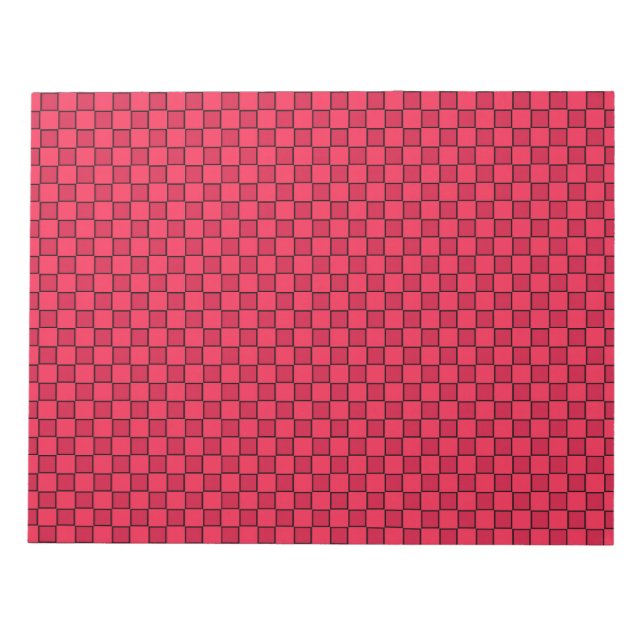 Bloc De Notas Tablero de ajedrez rojo negro (Frente)