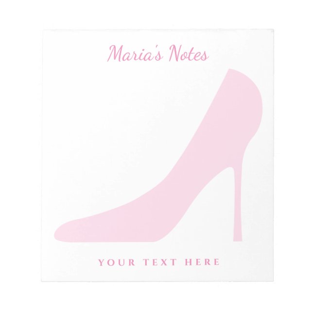 Bloc De Notas Talla para zapatos de tacones altos de tacón rosa  (Frente)