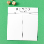 Bloc De Notas Tally de mesa simple de Bunco en blanco y negro<br><div class="desc">Tire una hoja en cada mesa para que la persona mantenga el recuento de la puntuación y racionalice su juego Bunco con estos listos para ir y usar fácilmente las hojas de cuenta rasgadas.</div>