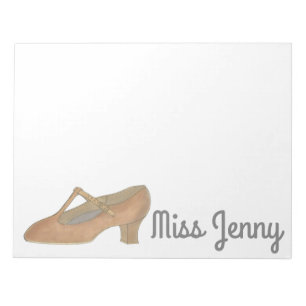 Bloc De Notas Tan Jazz Carácter Shoe Dance Teacher Notepad