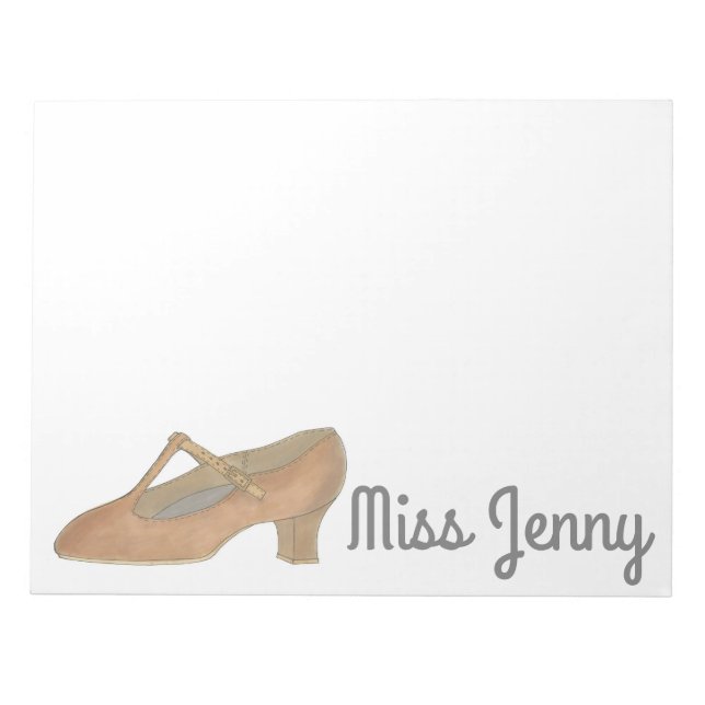 Bloc De Notas Tan Jazz Carácter Shoe Dance Teacher Notepad (Frente)