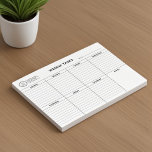 Bloc De Notas Tareas semanales simples y modernas Organizador de<br><div class="desc">Aumente la presencia y profesionalidad de su marca con este sencillo y minimalista organizador semanal de tareas desgarrador. Este bloc de notas moderno y sencillo es una solución versátil, que sirve como lista de tareas pendientes, panel de escritorio y planificador semanal de calendario todo en uno. Ideal para los suministros...</div>