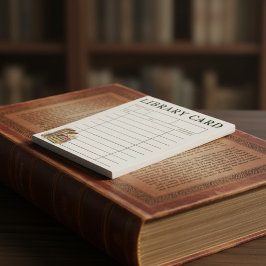 Bloc De Notas Tarjeta de Biblioteca de Libros Antiguos 