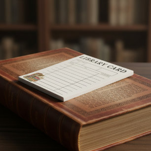Bloc De Notas Tarjeta de Biblioteca de Libros Antiguos