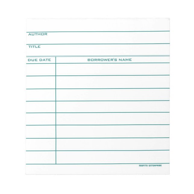 Bloc De Notas Tarjeta de bolsillo de biblioteca - Azul (Frente)