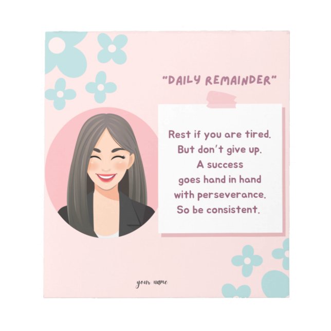 Bloc De Notas Tarjeta de motivación (Frente)