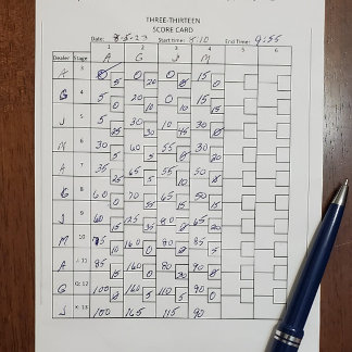 Bloc De Notas Tarjeta de puntuación 3-13