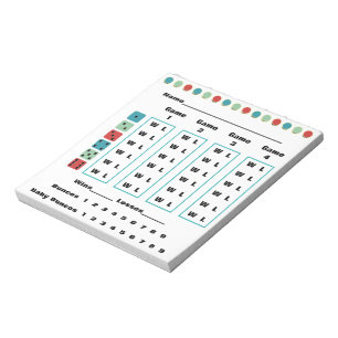 Bloc De Notas Tarjeta de puntuación Bunco Dots Bunco