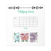 tarjeta de puntuación de mahjong fichas de flor