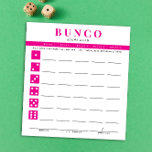 Bloc De Notas Tarjeta de puntuación simple de Bunco rosa y blanc<br><div class="desc">Lleve a cabo tantas cartas de puntuación como sea necesario desde este bloc de notas y racionalice su juego Bunco con estas listas para ir y usar fácilmente hojas de puntuación de desgarros y cada jugador puede fácilmente llevar un registro de sus victorias y pérdidas, así como el cómputo de...</div>