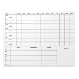 Bloc De Notas Tarjeta Diaria Estándar DBT Front - Back - Blank