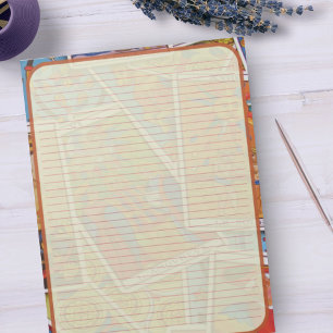 Bloc De Notas Tarjeta Tarot Retro Naranja Borde Estacionamiento