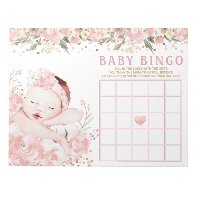 Bloc De Notas Tarjetas de juego de bingo de Baby Shower para chi (Frente)