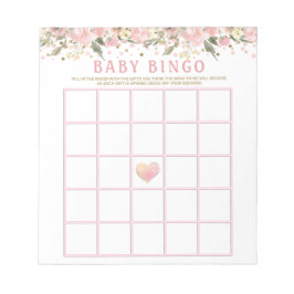 Bloc De Notas Tarjetas de juego de bingo para baby shower con fl