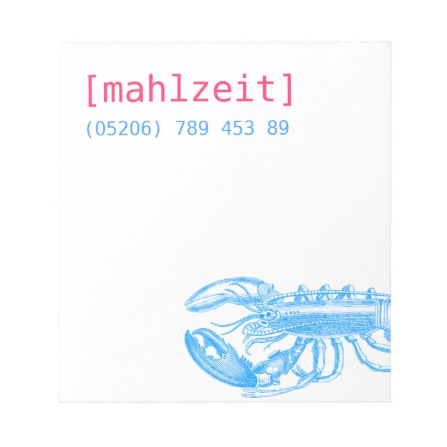 Bloc De Notas Tarjetas de nota para restaurantes (Frente)