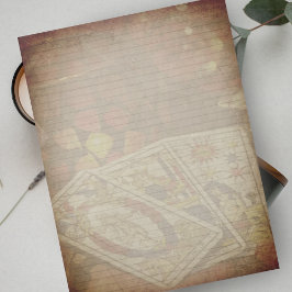 Bloc De Notas Tarot Card Rústico Papel de estantería con lino li