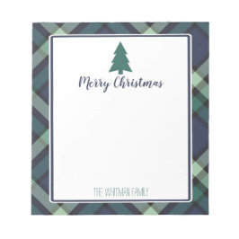 Bloc De Notas Tartan Plaid Christmas, Navy and Green Holiday