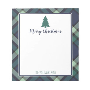 Bloc De Notas Tartan Plaid Christmas, Navy and Green Holiday