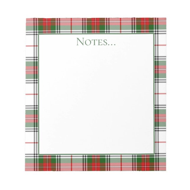 Bloc De Notas Tartan Plaid Notepad (Frente)